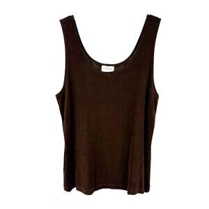 Chicos Travelers Contemporary Tank Top Brown Chocolate Chip Size 3 or XL 16/18